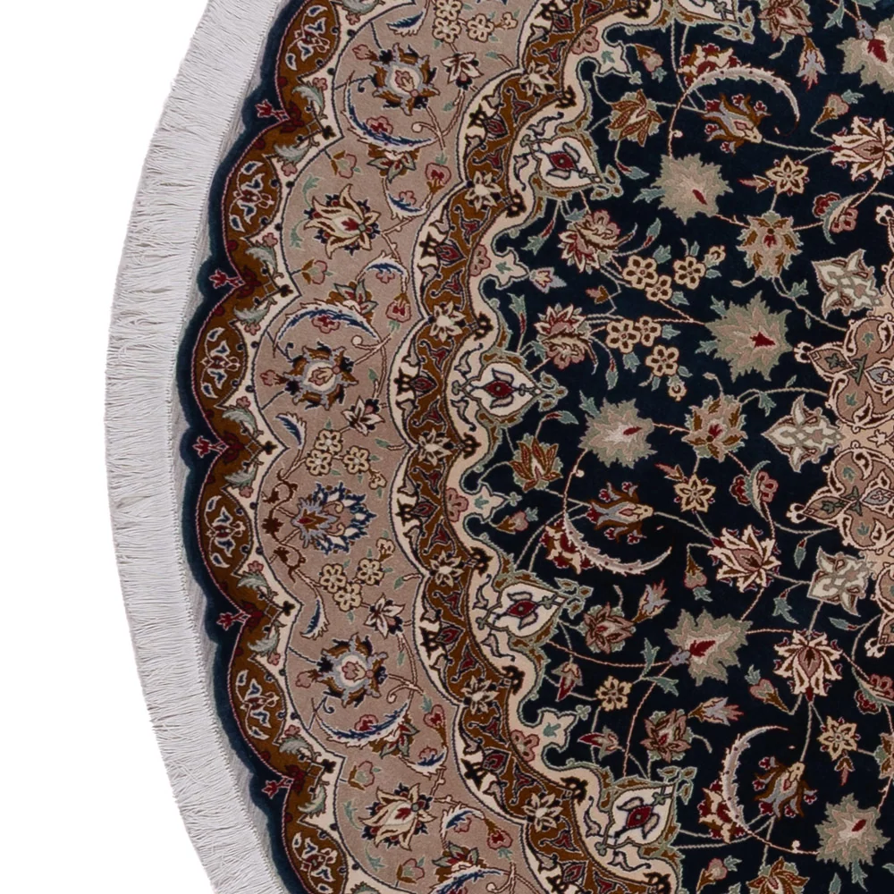 Persisk teppe - Tabriz - Royal rundt - 200 x 200 cm - svart grønn