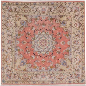 Persisk teppe - Tabriz - Royal square - 153 x 153 cm - sand