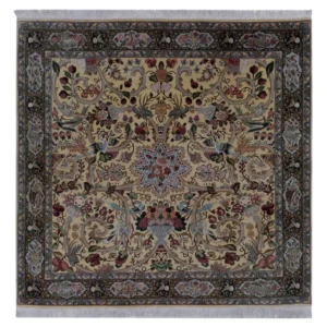 Persisk teppe - Tabriz - Royal square - 200 x 200 cm - olivengrønn