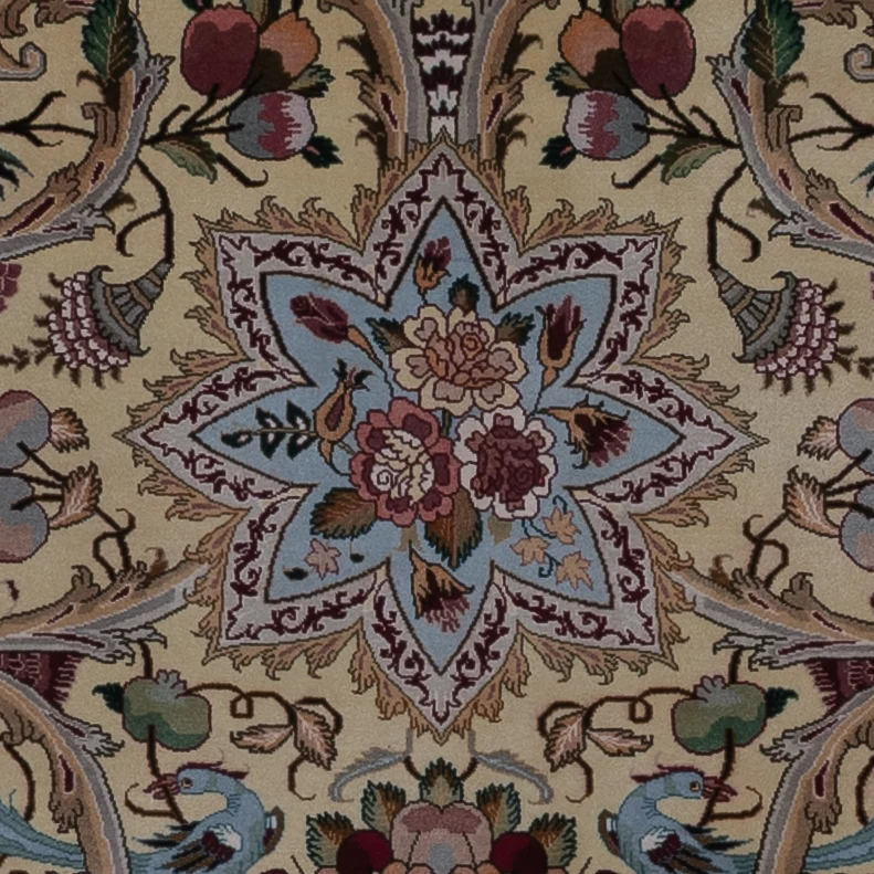 Persisk teppe - Tabriz - Royal square - 200 x 200 cm - olivengrønn