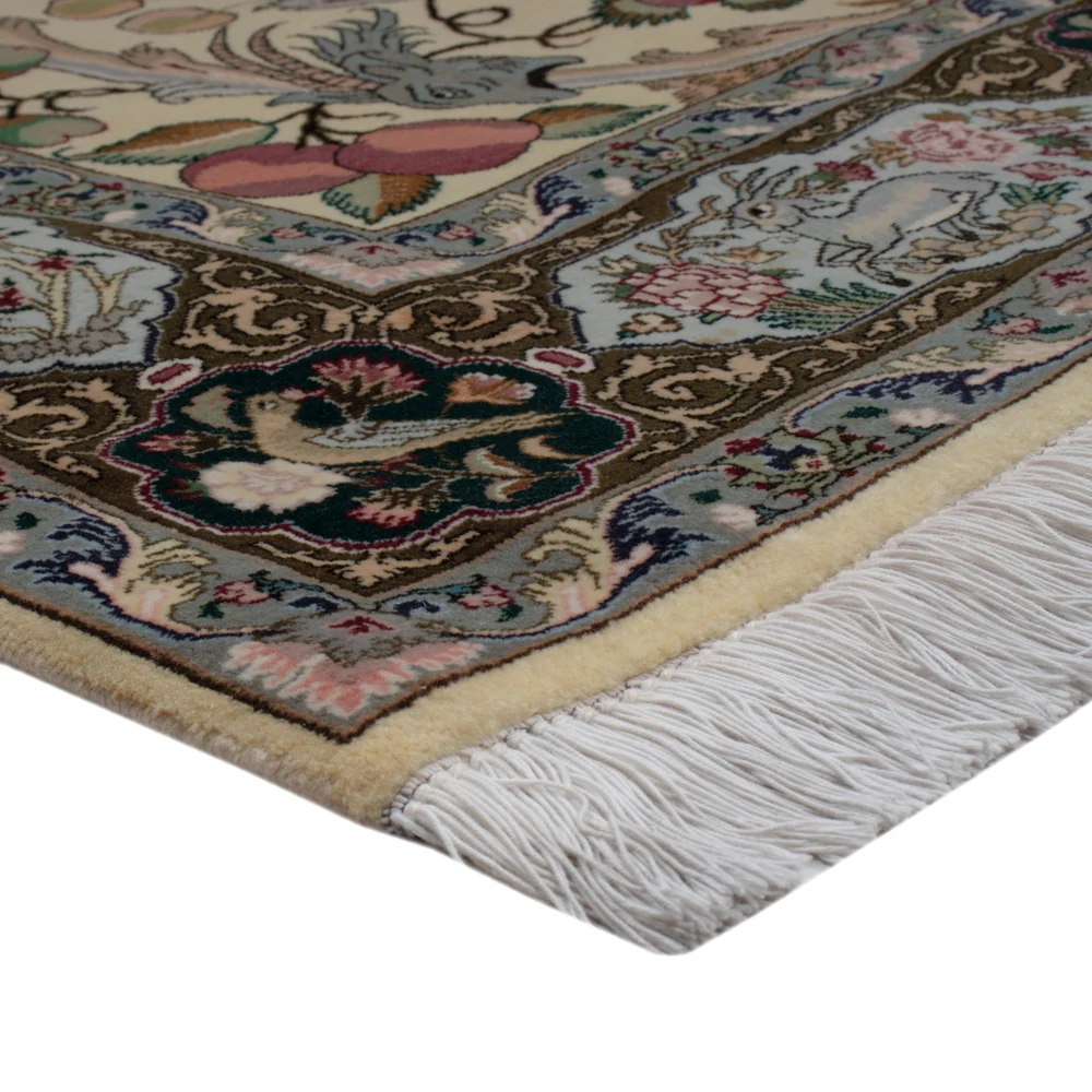 Persisk teppe - Tabriz - Royal square - 200 x 200 cm - olivengrønn