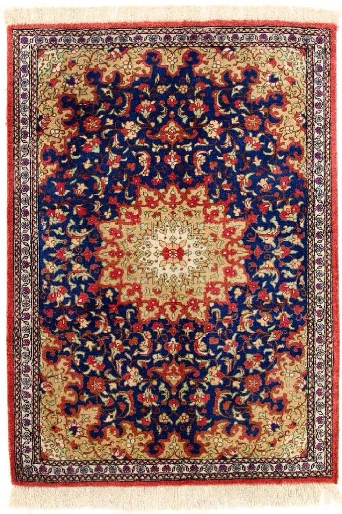 Silketeppe - Ghom Silk - Premium - 75 x 56 cm - blå