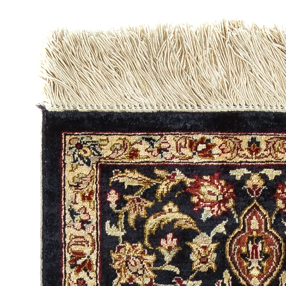 Silketeppe - Ghom Silk - Premium - 41 x 28 cm - mørkeblå