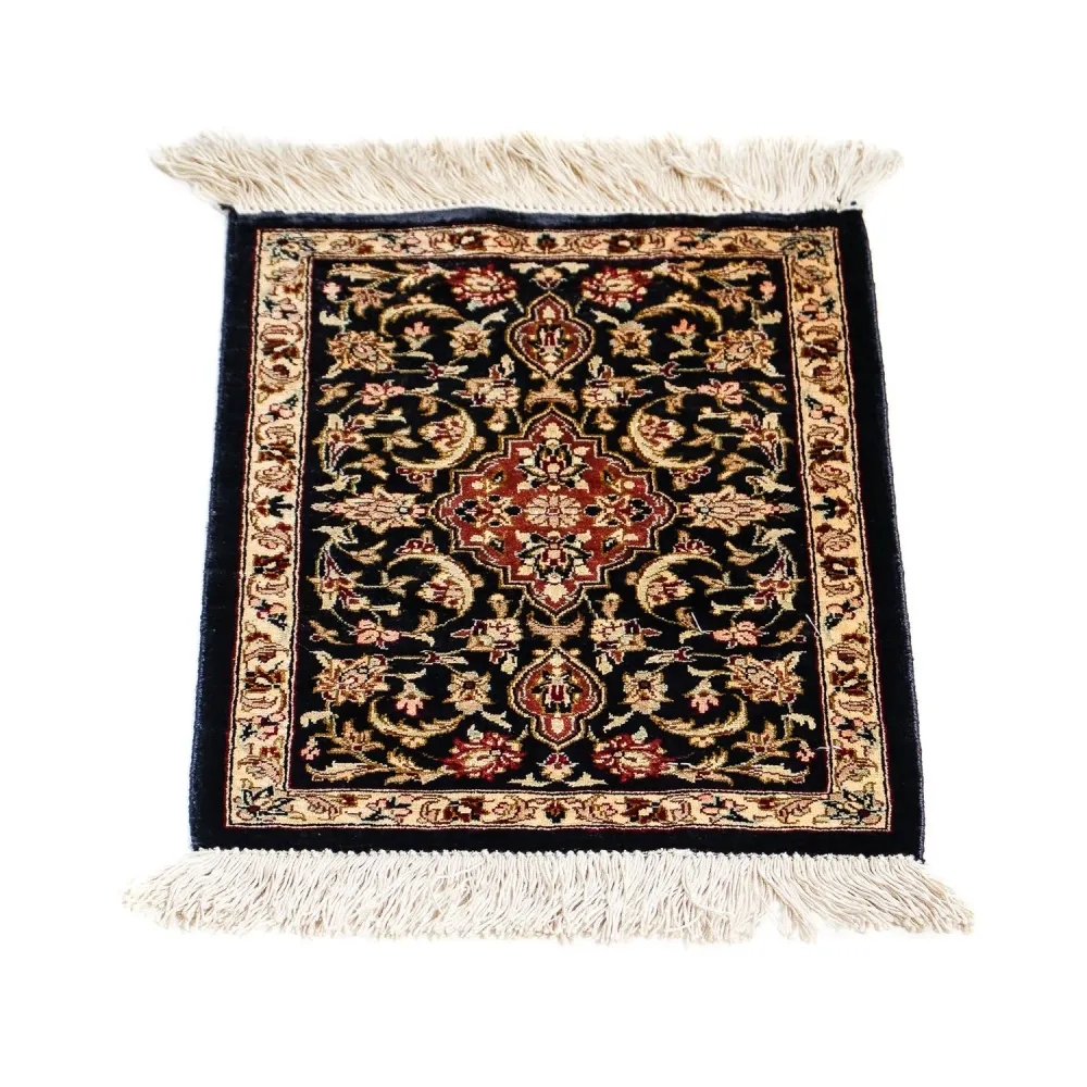 Silketeppe - Ghom Silk - Premium - 41 x 28 cm - mørkeblå