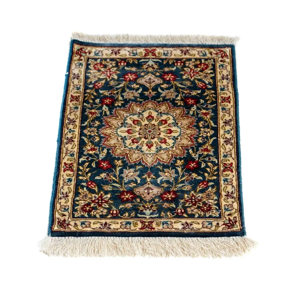 Silketeppe - Ghom Silk - Premium - 44 x 27 cm - mørkeblå