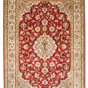 Silketeppe - Kashmir silke - 120 x 80 cm - rød