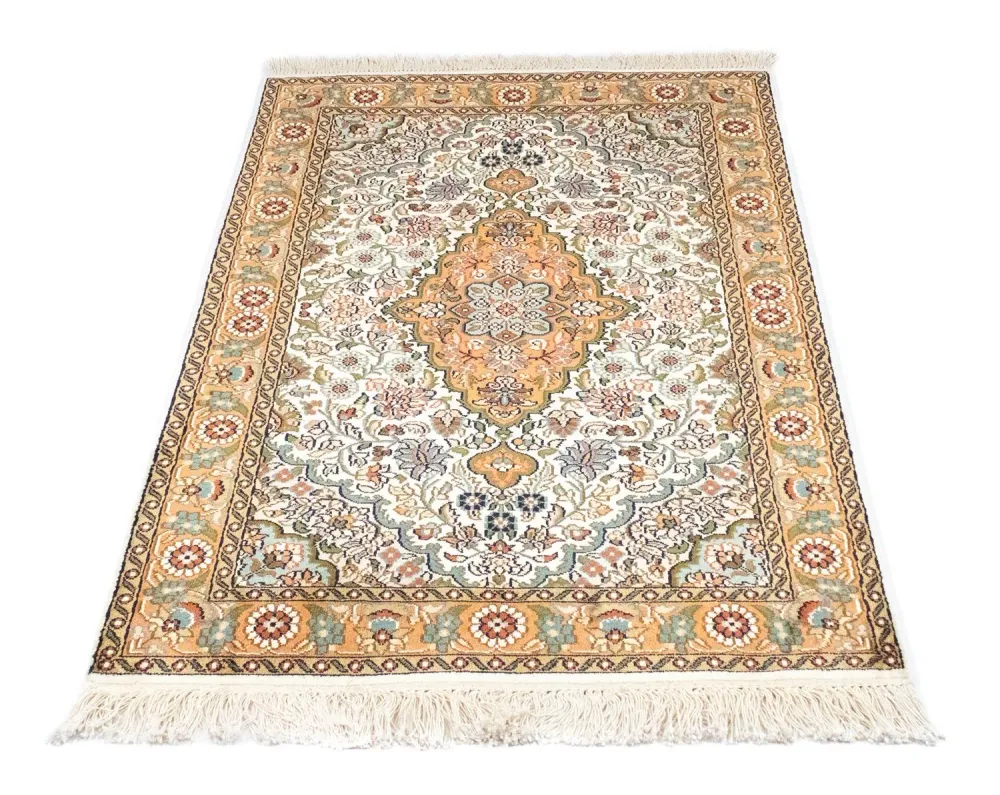 Silketeppe - Kashmir silke - 120 x 80 cm - beige