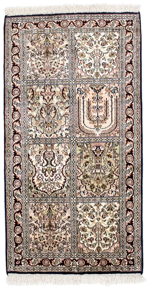 Silketeppe - Kashmir silke - 124 x 65 cm - flerfarget