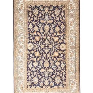 Silketeppe - Kashmir silke - 127 x 74 cm - blå