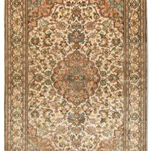 Silketeppe - Kashmir silke - 148 x 93 cm - beige