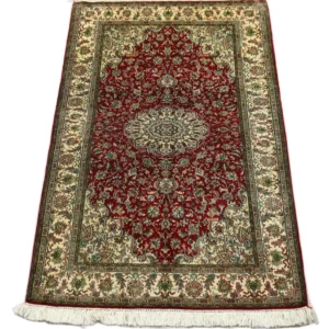 Silketeppe - Kashmir silke - 149 x 90 cm - mørk rød