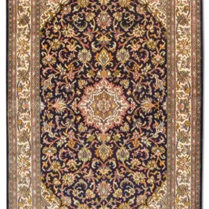 Silketeppe - Kashmir silke - 150 x 93 cm - mørkeblå