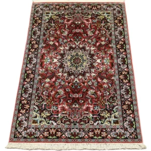 Silketeppe - Kashmir silke - 152 x 91 cm - mørk rød