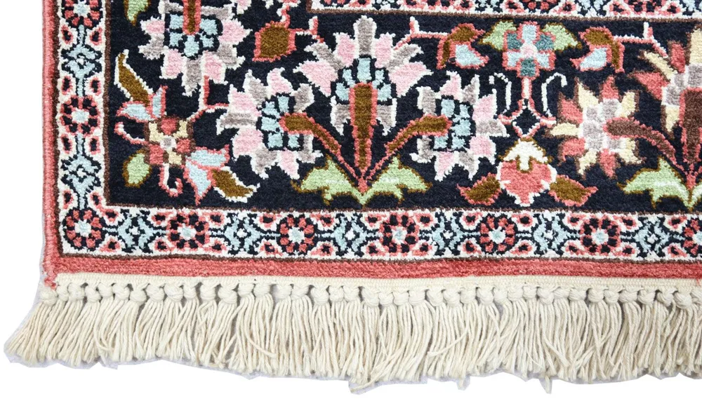 Silketeppe - Kashmir silke - 152 x 91 cm - mørk rød