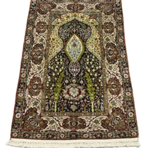 Silketeppe - Kashmir silke - 152 x 98 cm - svart