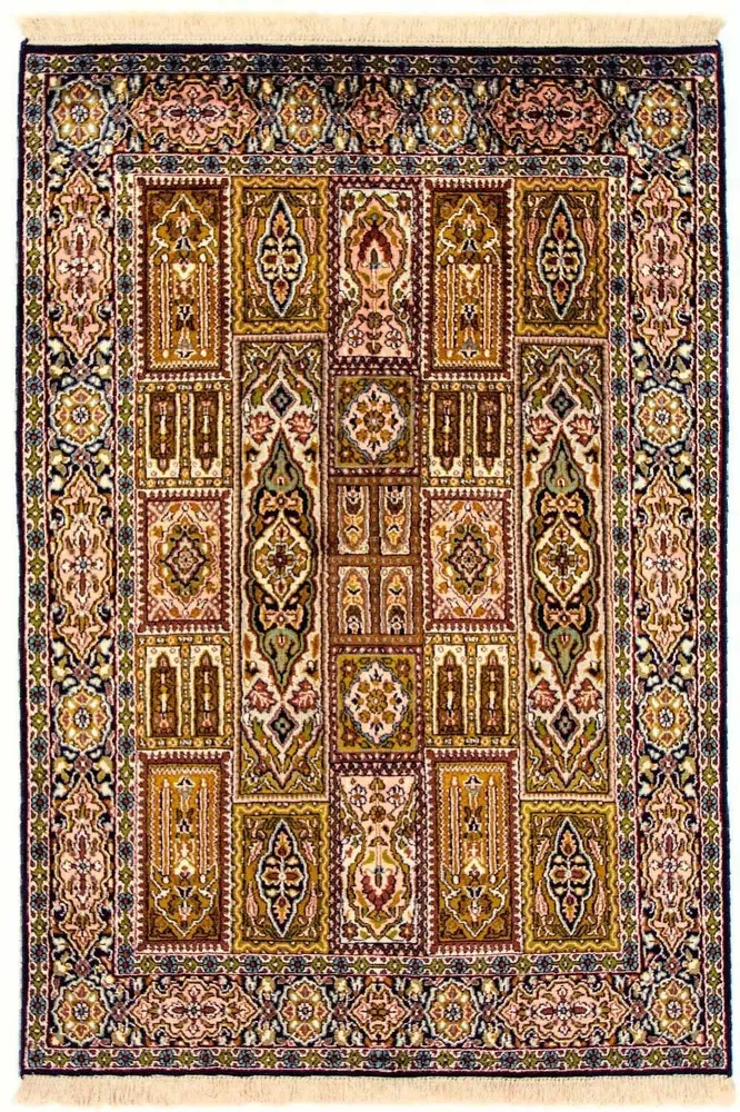 Silketeppe - Kashmir silke - 157 x 93 cm - flerfarget