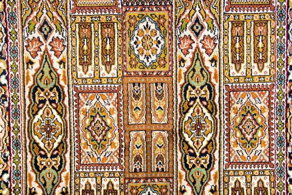 Silketeppe - Kashmir silke - 157 x 93 cm - flerfarget