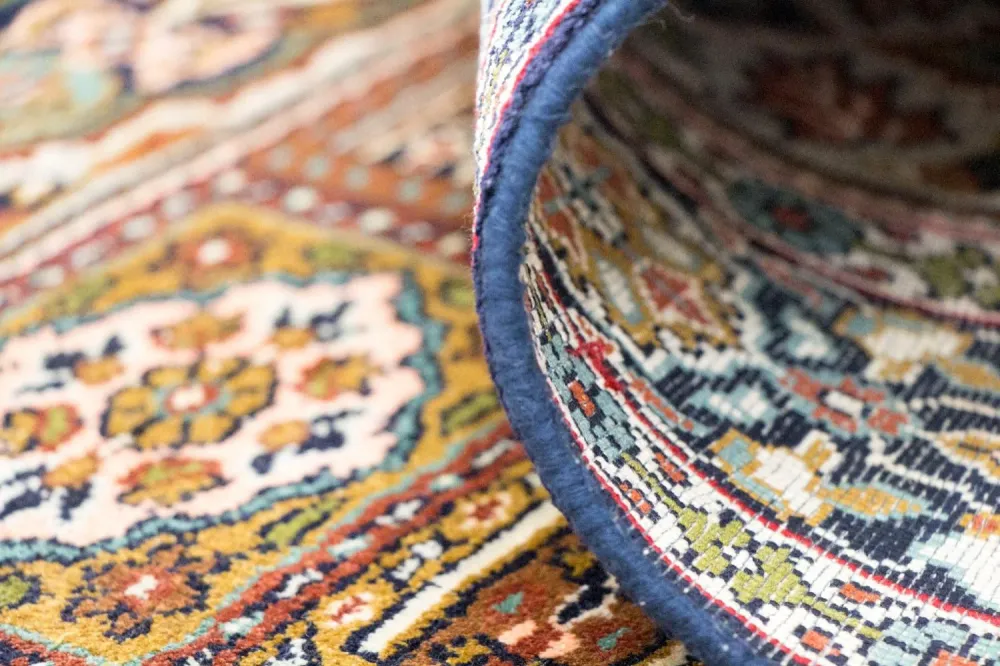 Silketeppe - Kashmir silke - 157 x 93 cm - flerfarget