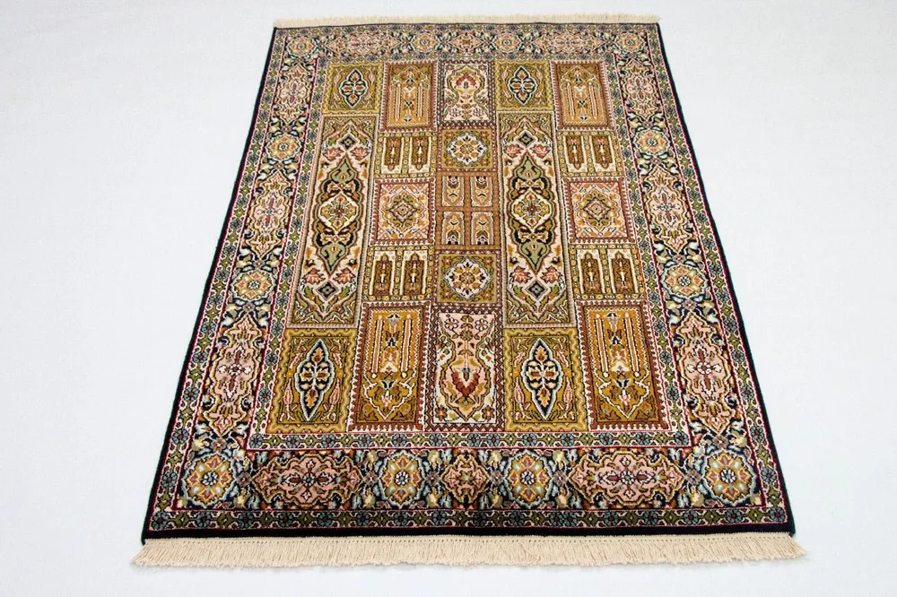 Silketeppe - Kashmir silke - 157 x 93 cm - flerfarget