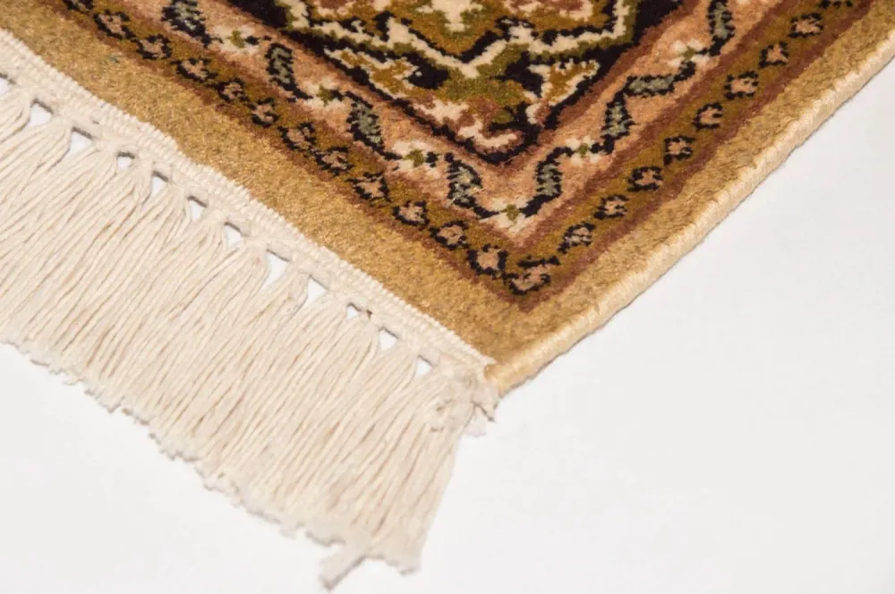 Silketeppe - Kashmir silke - 158 x 93 cm - brun