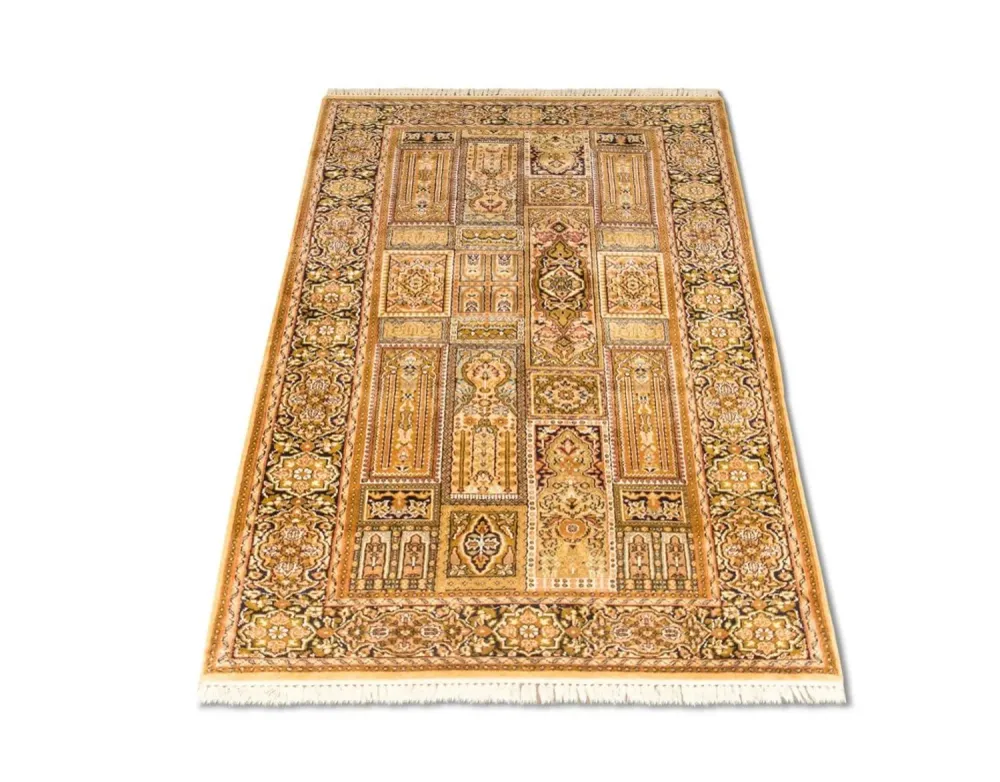 Silketeppe - Kashmir silke - 158 x 93 cm - brun
