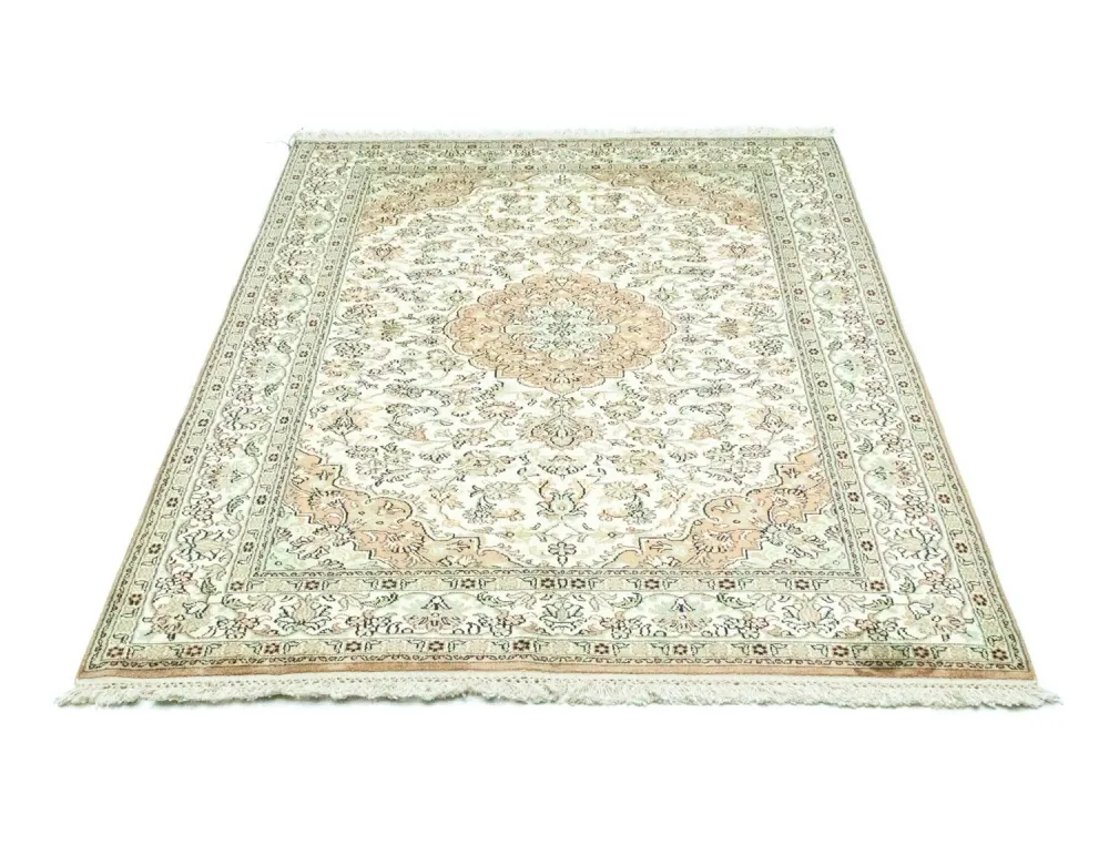 Silketeppe - Kashmir silke - 183 x 129 cm - beige