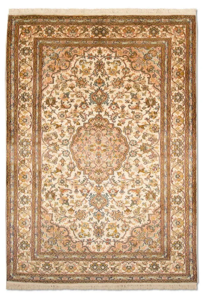 Silketeppe - Kashmir silke - 184 x 124 cm - beige