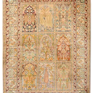 Silketeppe - Kashmir silke - 184 x 124 cm - flerfarget