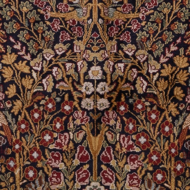 Silketeppe - Kashmir silke - 185 x 122 cm - mørk brun