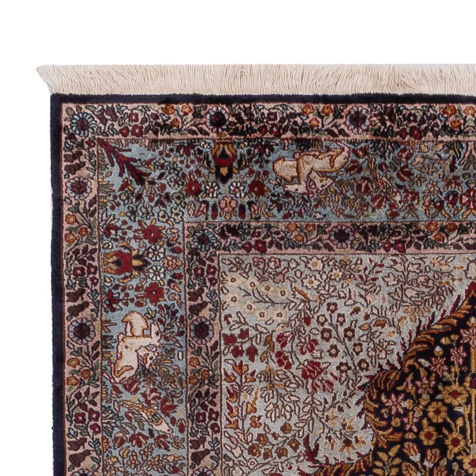 Silketeppe - Kashmir silke - 185 x 122 cm - mørk brun
