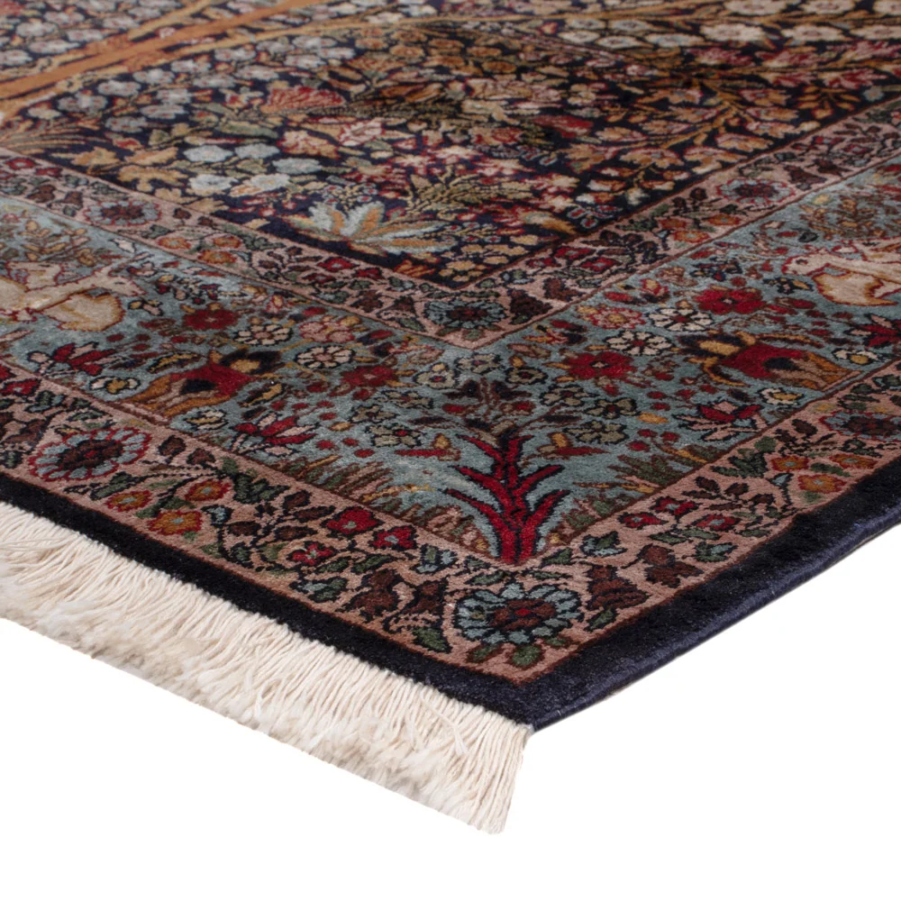 Silketeppe - Kashmir silke - 185 x 122 cm - mørk brun
