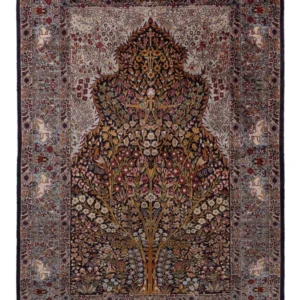 Silketeppe - Kashmir silke - 185 x 122 cm - mørk brun