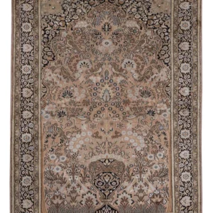 Silketeppe - Kashmir silke - 188 x 126 cm - mørk beige