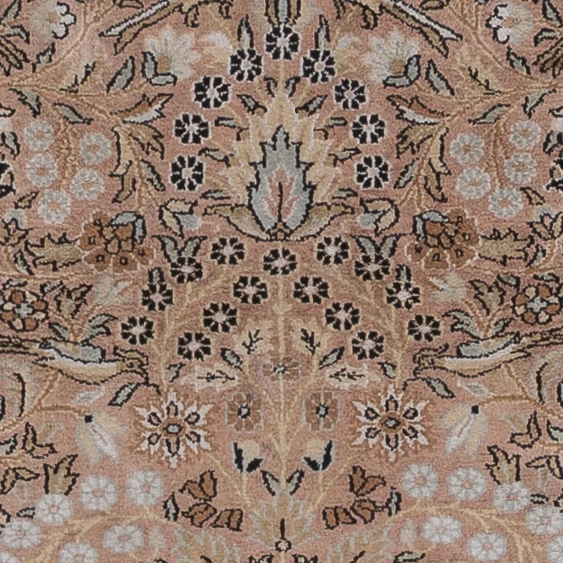 Silketeppe - Kashmir silke - 188 x 126 cm - mørk beige