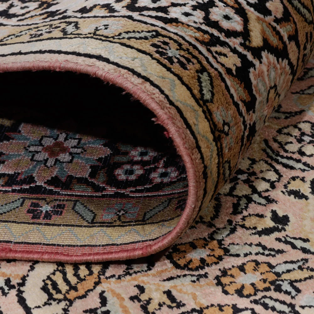 Silketeppe - Kashmir silke - 188 x 126 cm - mørk beige