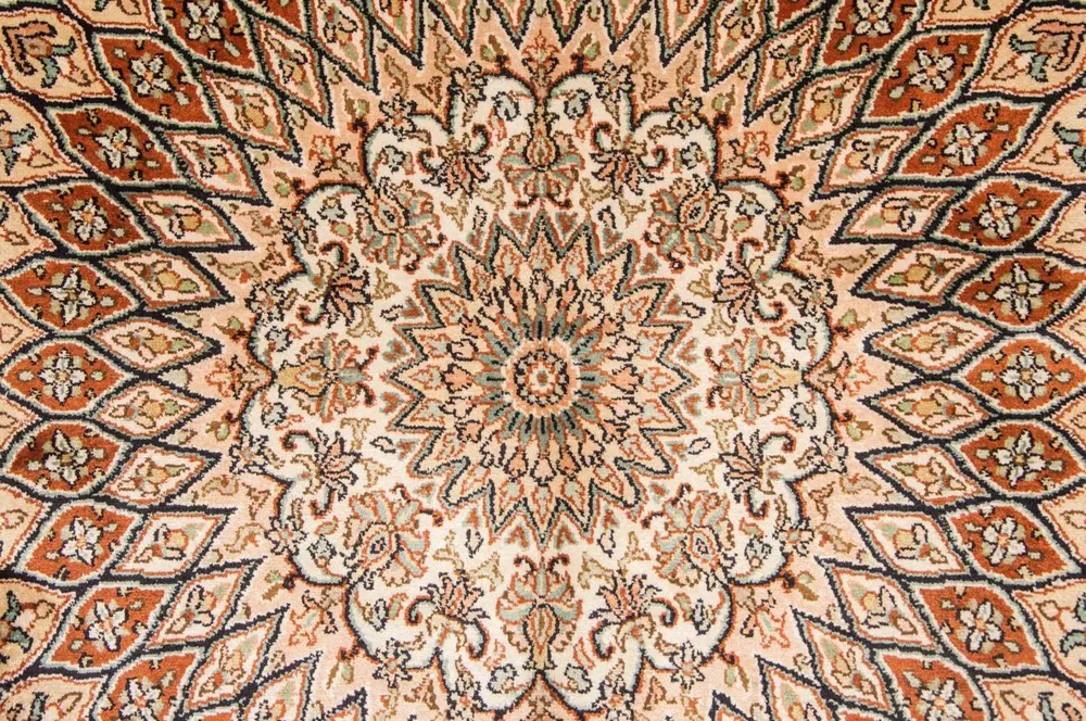 Silketeppe - Kashmir silke - 194 x 120 cm - flerfarget