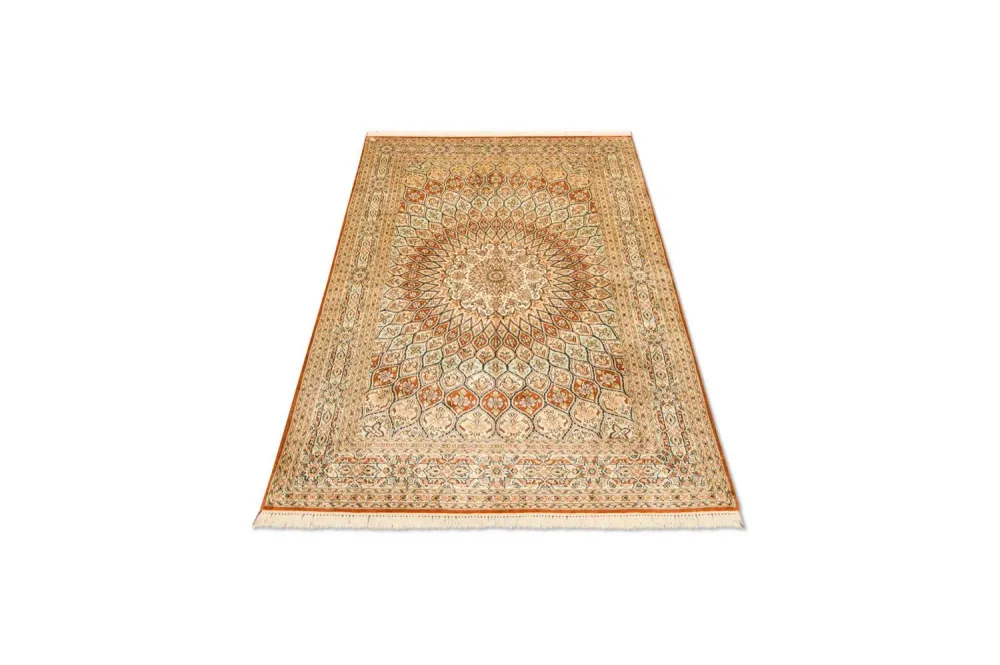 Silketeppe - Kashmir silke - 194 x 120 cm - flerfarget