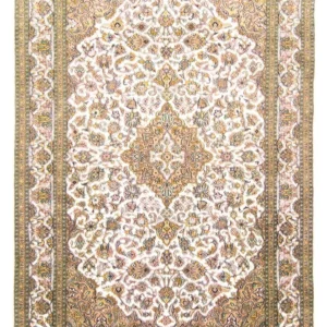 Silketeppe - Kashmir silke - 217 x 153 cm - beige