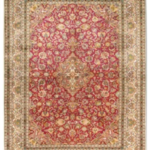 Silketeppe - Kashmir silke - 218 x 157 cm - rød