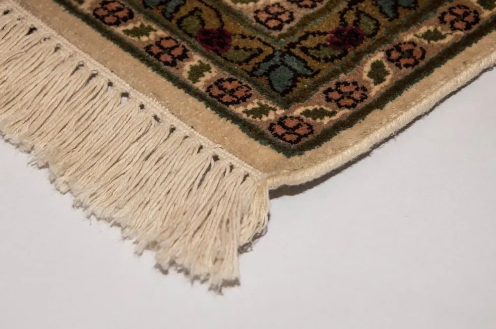 Silketeppe - Kashmir silke - 218 x 157 cm - rød