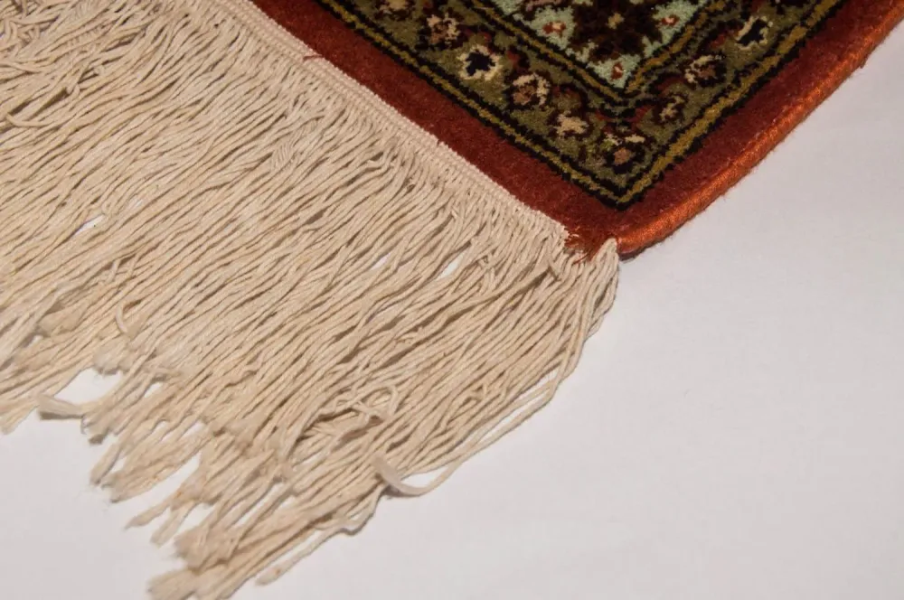 Silketeppe - Kashmir silke - 244 x 168 cm - oransje