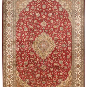 Silketeppe - Kashmir silke - 245 x 170 cm - rød