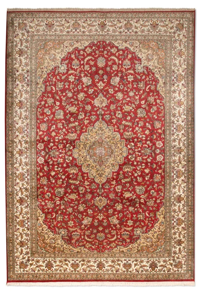 Silketeppe - Kashmir silke - 245 x 170 cm - rød