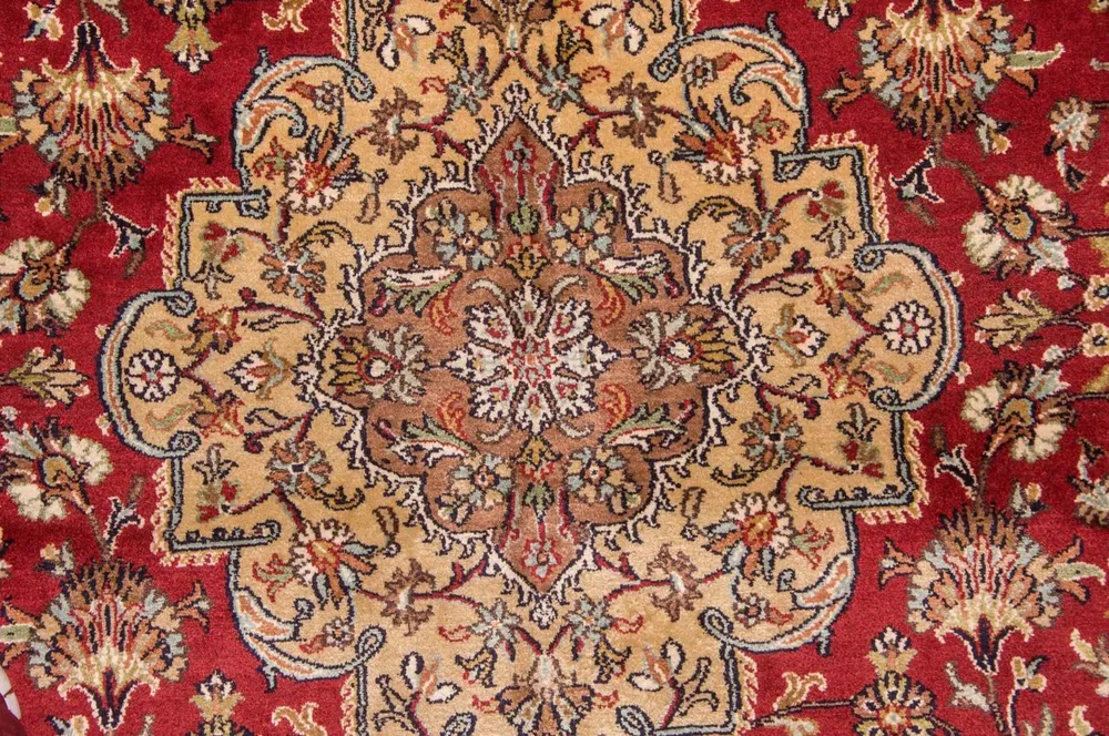 Silketeppe - Kashmir silke - 245 x 170 cm - rød