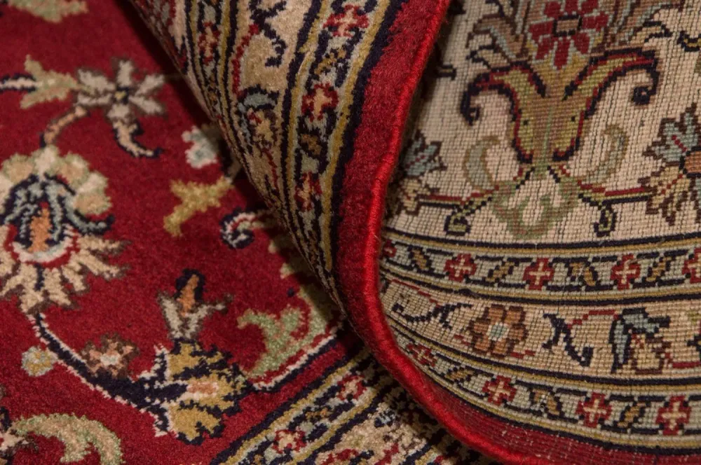 Silketeppe - Kashmir silke - 245 x 170 cm - rød