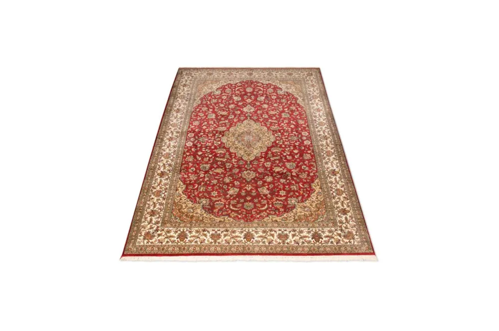 Silketeppe - Kashmir silke - 245 x 170 cm - rød