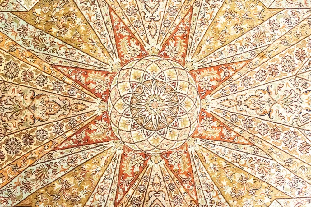 Silketeppe - Kashmir silke - 270 x 185 cm - brun