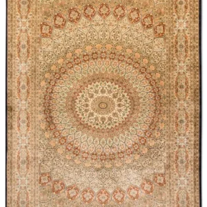 Silketeppe - Kashmir silke - 287 x 197 cm - flerfarget