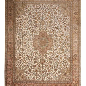 Silketeppe - Kashmir silke - 307 x 243 cm - beige