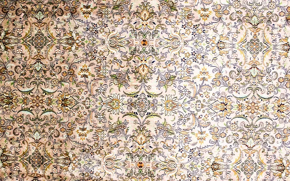 Silketeppe - Kashmir silke - 308 x 204 cm - beige